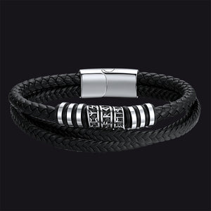 Viking Runes Leather Bracelet Norse Mythology Futhark Amulet Jewelry for Men