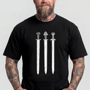 Viking Sverd i Fjell T-Shirt for Men, Norway Swords in Rock Tee