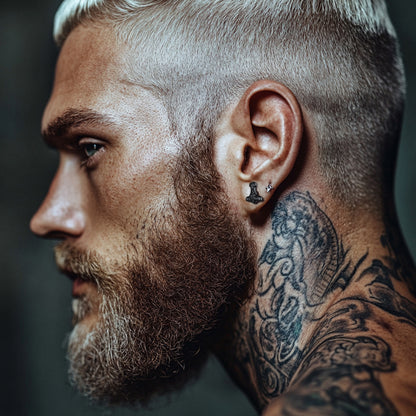 Viking Thor's Hammer Stud Earrings Amulet Jewelry for Men