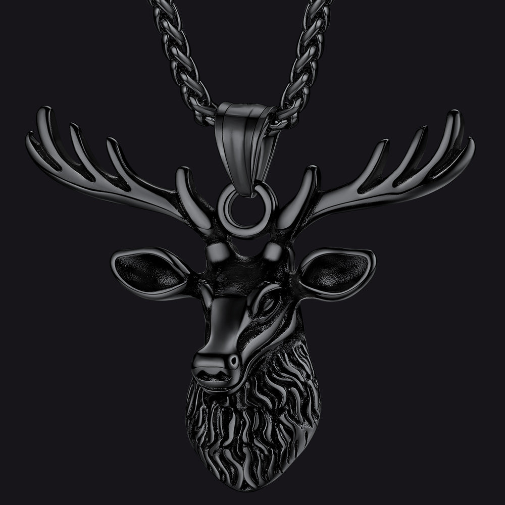 Faithheart Vintage Viking Deer Necklace Christmas Jewerly