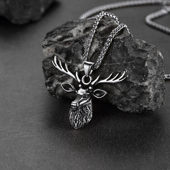 Faithheart Vintage Viking Deer Necklace Christmas Jewerly