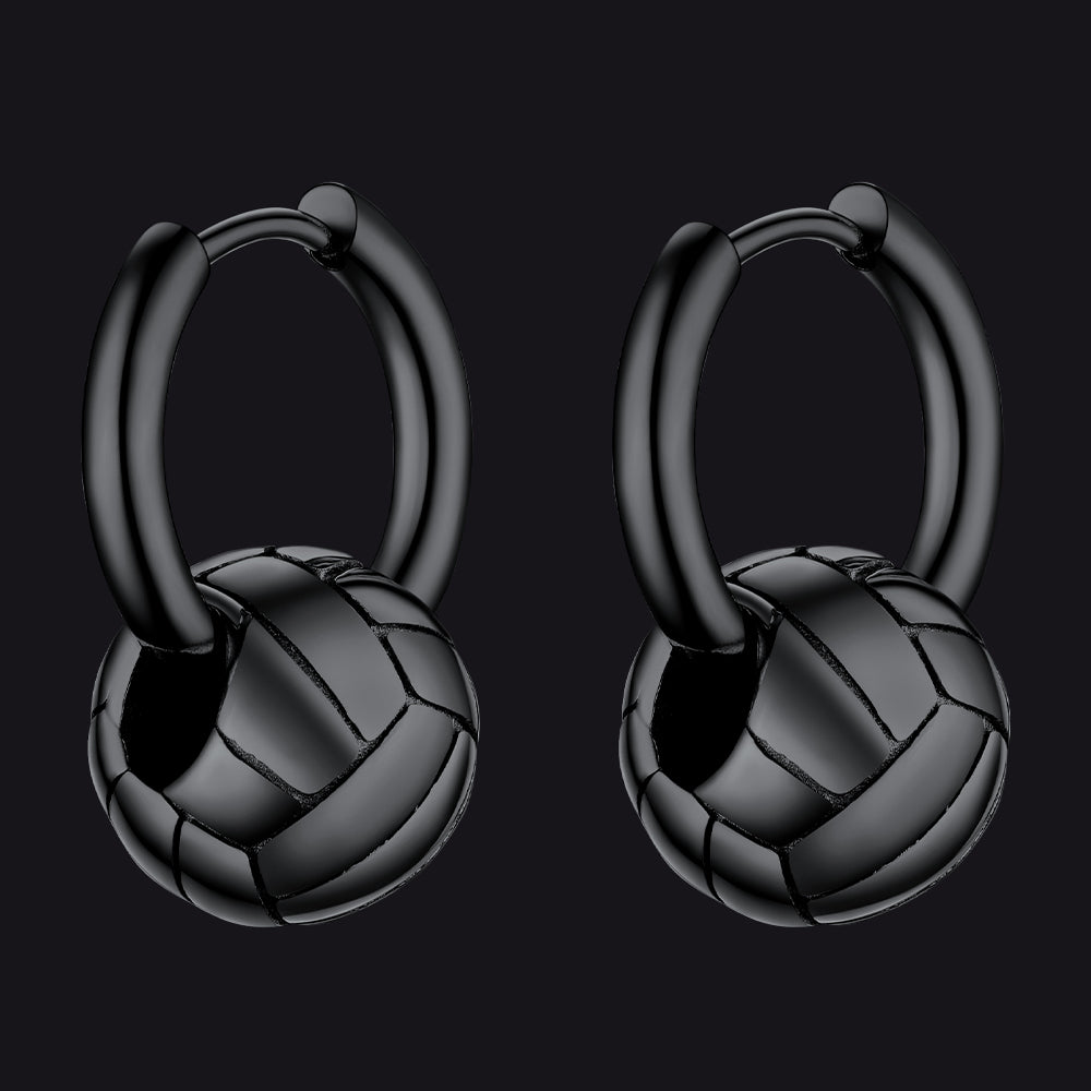 FaithHeart 3D Volleyball Dangle Hoop Earrings for Men Women FaithHeart