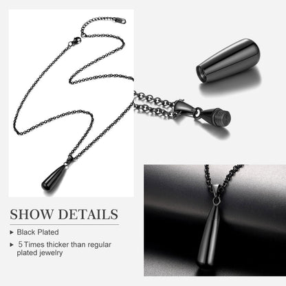 Personalized Water Drop Urn Necklace for Ashes for Men Women Cremation Jewelry