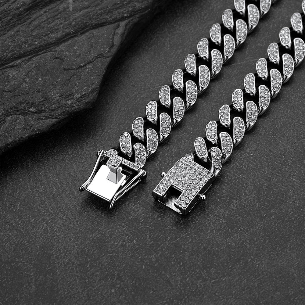 Zircon Punk Gothic Spiked Star Sword Charm Chain Necklace for Men