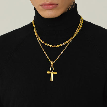 Egyptian Coptic Ankh Cross Necklace For Men Women