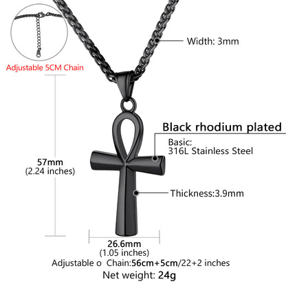 Egyptian Coptic Ankh Cross Necklace For Men Women