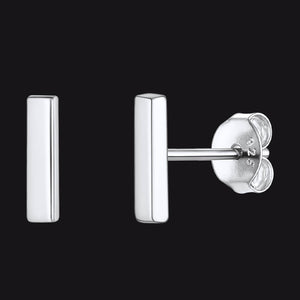 FaithHeart 925 Sterling Silver Simple Bar Stud Earrings for Women FaithHeart