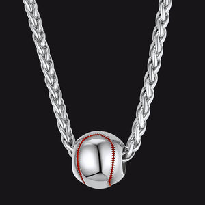 FaithHeart Trendy 3D Baseball Pendant Sport Necklace FaithHeart