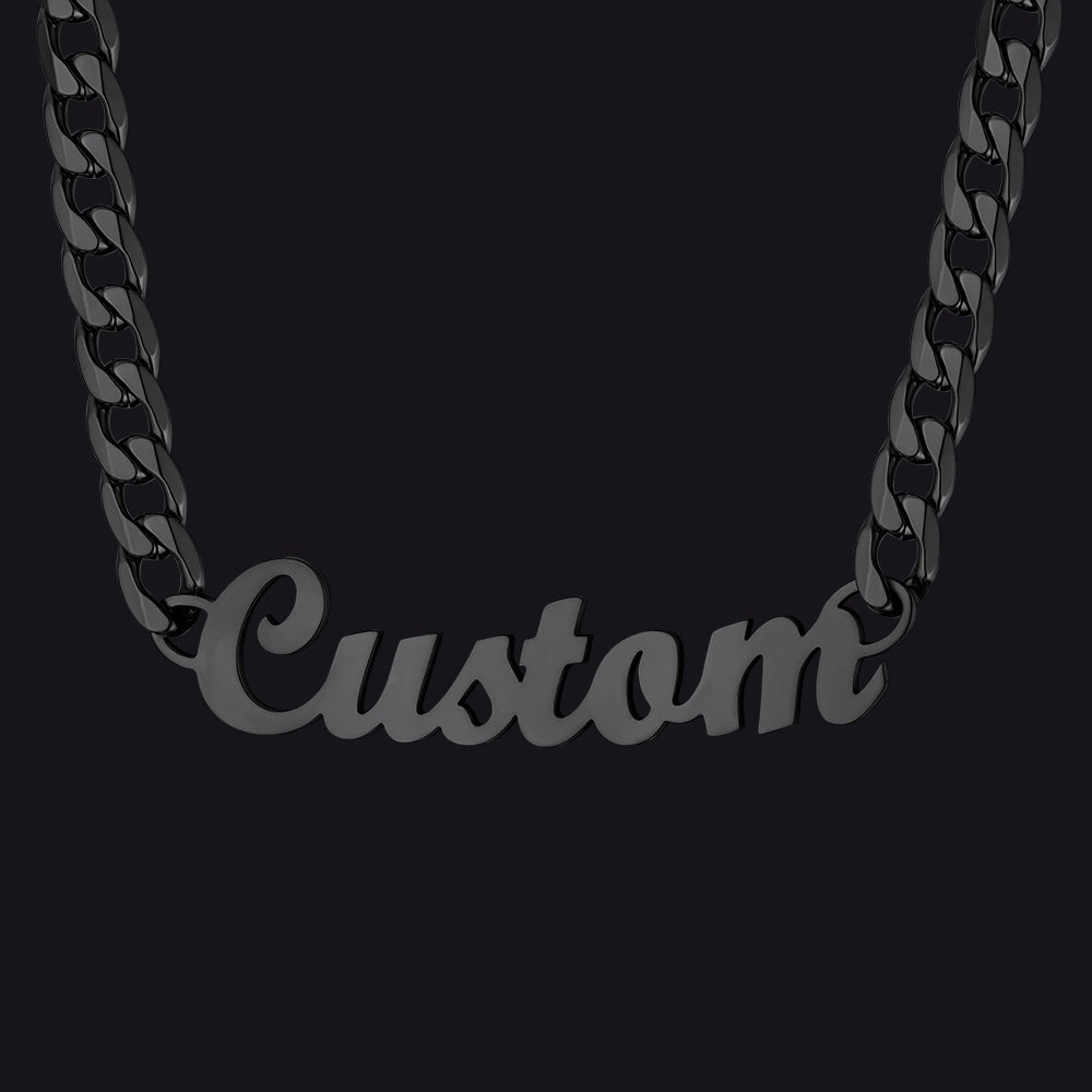 Custom Nameplate Choker Chain Necklace for Men Women 18 Inch