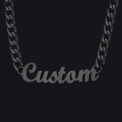 Custom Nameplate Choker Chain Necklace for Men Women 18 Inch