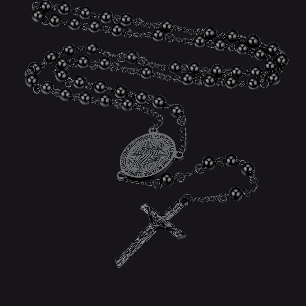 FaithHeart Virgin Mary Rosary Necklace for Women FaithHeart