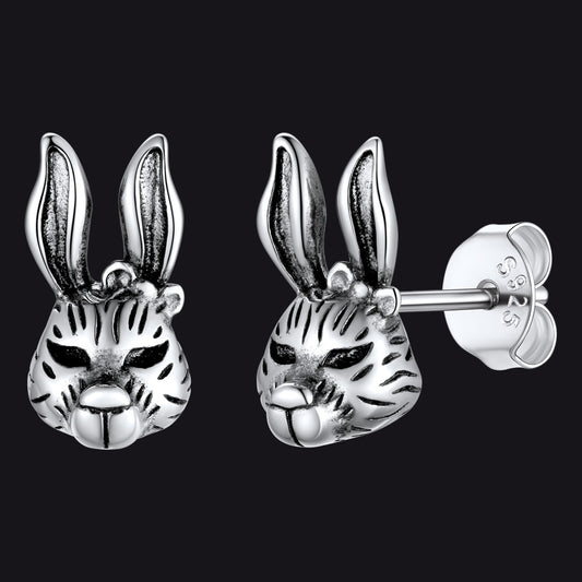 Bunny Sterling Silver Stud Earrings For Women FaithHeart
