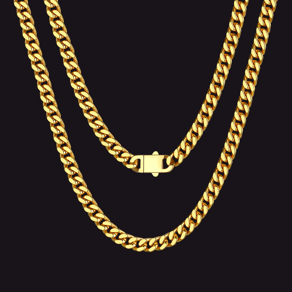 Miami Cuban Link Chain Necklace with Gift Box & Personalized Card for Men Husband FaithHeart Jewelry