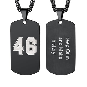 Custom Engraved Text Military Number Dog Tag Necklace For Men