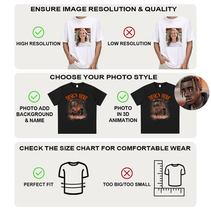 Personalized Prints Short Sleeve T-Shirt Cotton Tee for Men Women