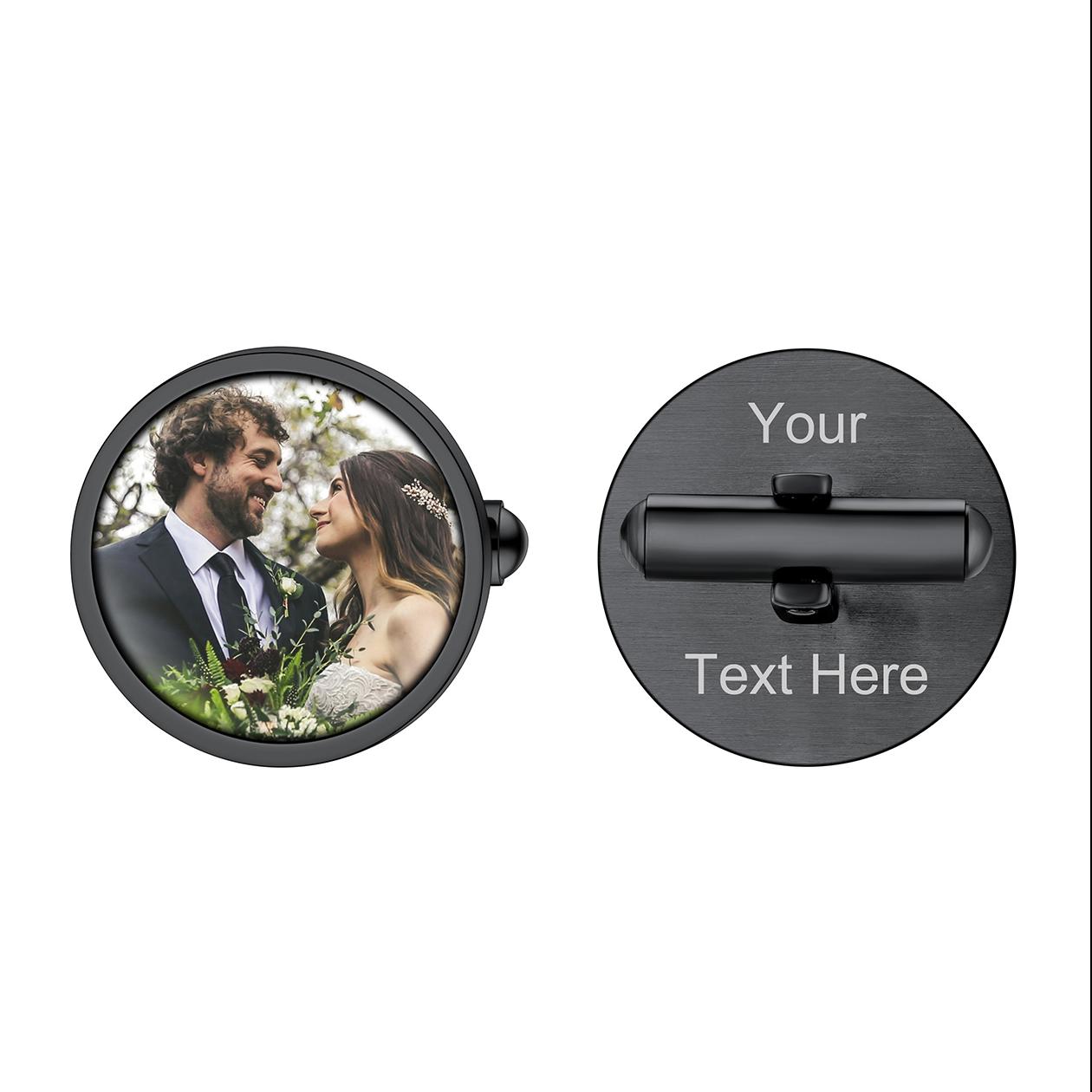 Personalized Wedding Photo Cufflinks for Men Groom