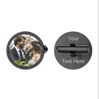 Personalized Wedding Photo Cufflinks for Men Groom