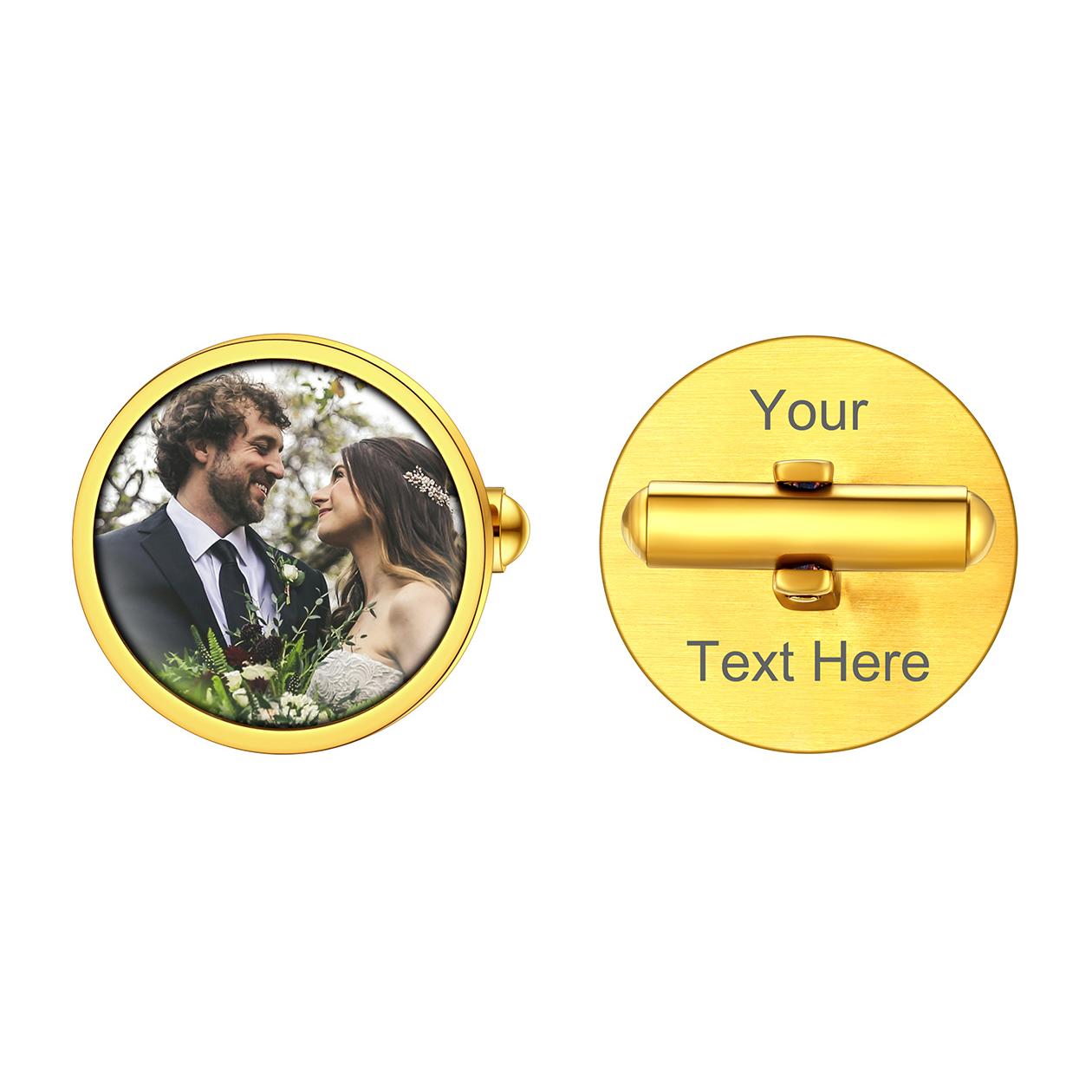 Personalized Wedding Photo Cufflinks for Men Groom