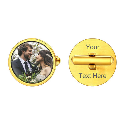 Personalized Wedding Photo Cufflinks for Men Groom