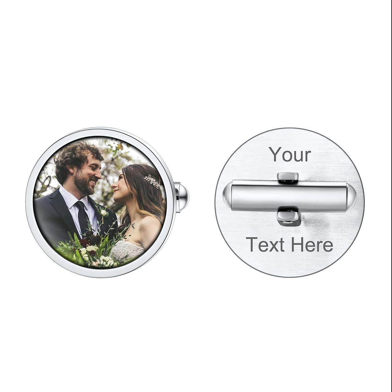 Personalized Wedding Photo Cufflinks for Men Groom