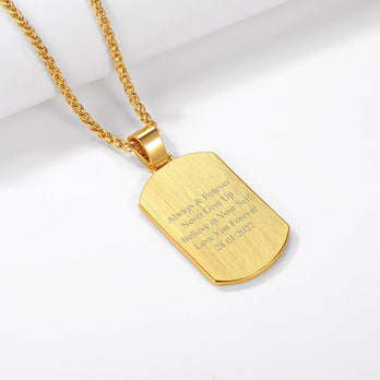 Customized Zirconia Dog Tag Necklace With Picture for Men Women