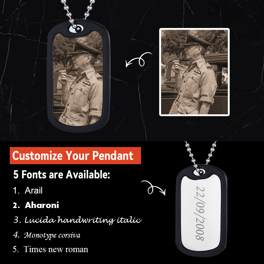 Personalized Military Photo Dog Tag Necklace with Picture For Men FaithHeart