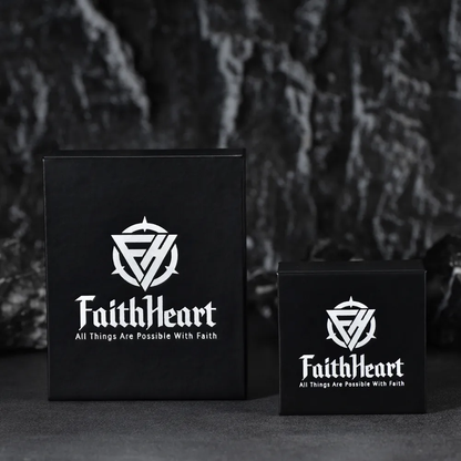 FaithHeart Custom Photo Engraved Text Pendant Necklace with Runes FaithHeart