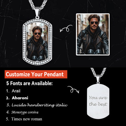 Customized Picture Engraved Dog Tag Necklace for Men/Women