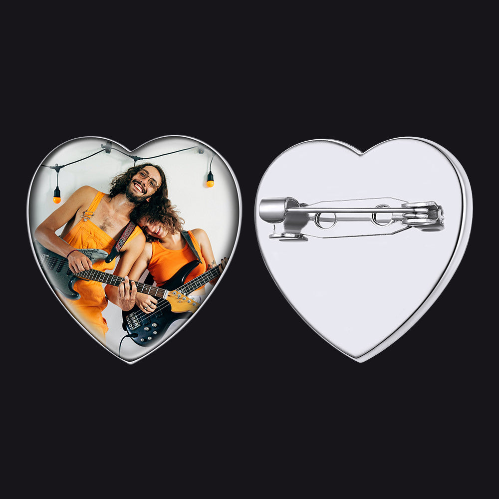 Customized Bouquet Heart Picture Charms Brooch Pins for Wedding