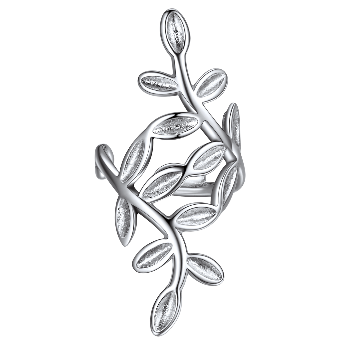 Sterling Silver Leaf Non Piercing Clip on Cartilage Ear Cuff Earrings 1PC