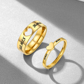 Personalised Matching Couple Rings for Men Women