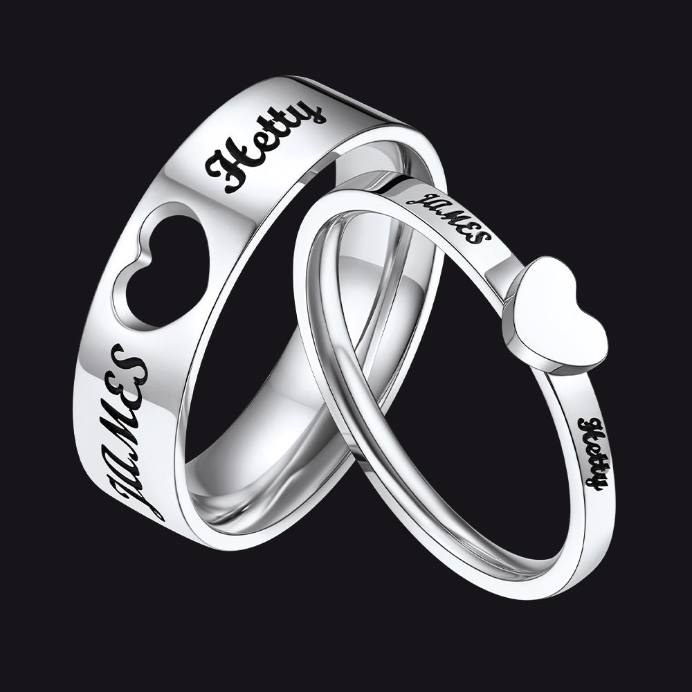 Personalised Matching Couple Rings for Men Women