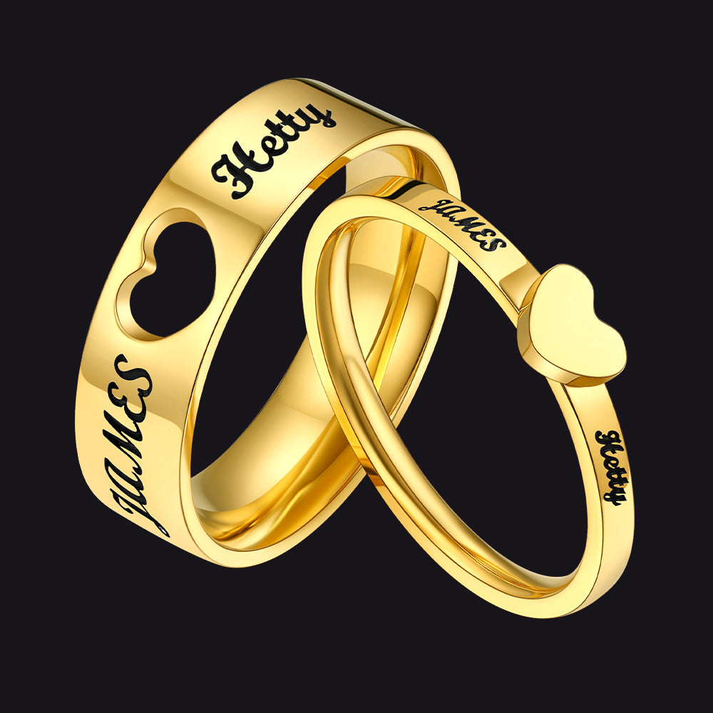 Personalised Matching Couple Rings for Men Women