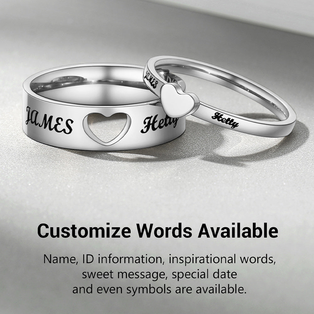 Personalised Matching Couple Rings for Men Women