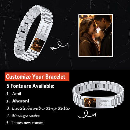 Customized Watch Strap Bracelet with Picture for Men FaithHeart
