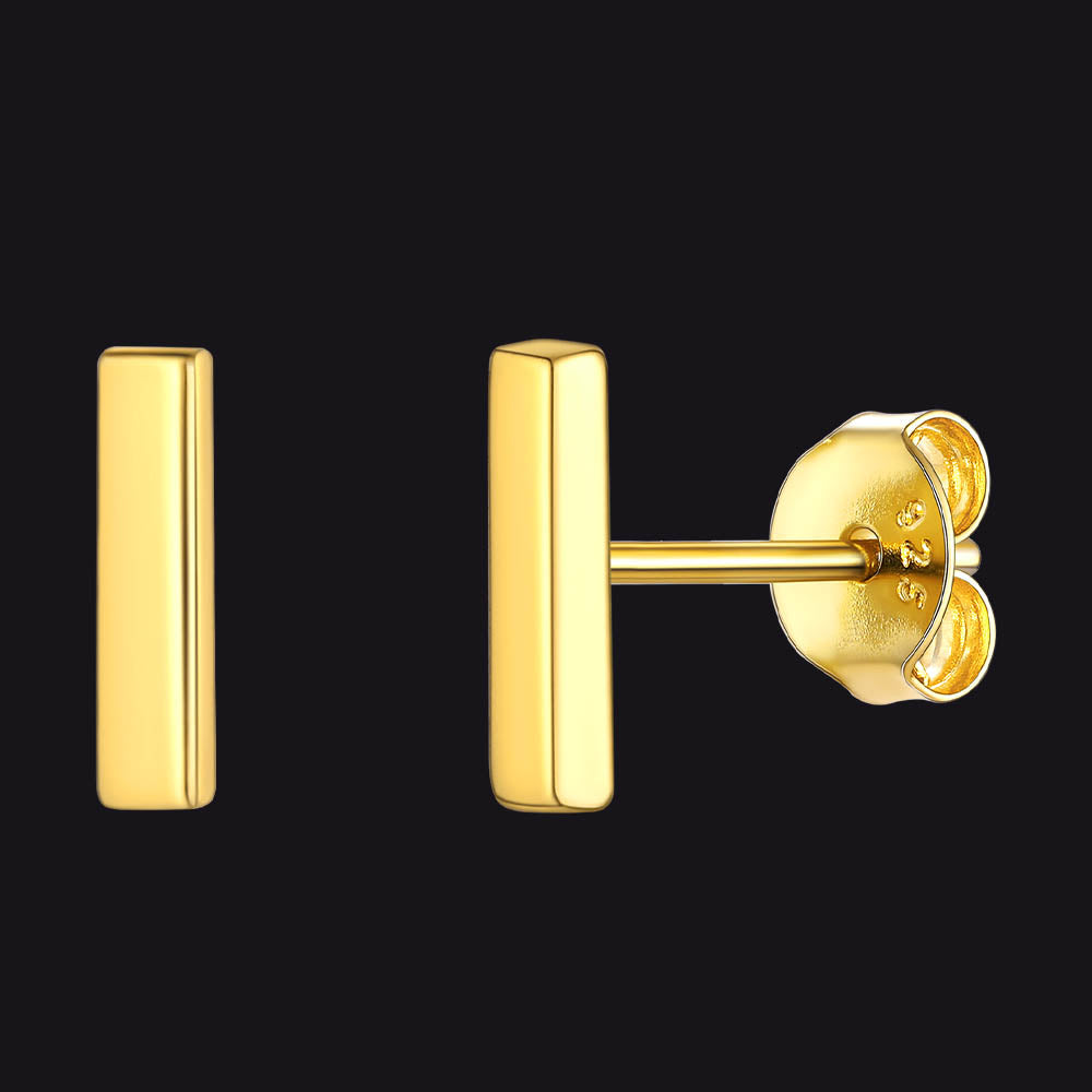 FaithHeart 925 Sterling Silver Simple Bar Stud Earrings for Women FaithHeart
