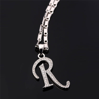 Cubic Zirconia Initial R Necklace for Women FaithHeart Jewelry