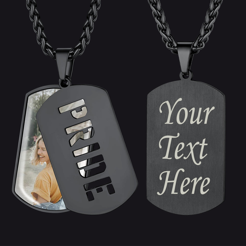 FaithHeart Military Dog Tags With Picture Custom Name Necklace FaithHeart