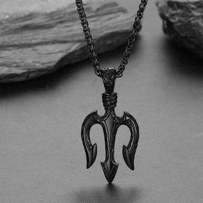 Poseidon Trident Necklace Ancient Greece Amulet Pendant FaithHeart Jewelry