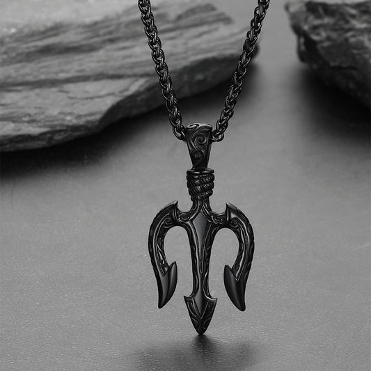 Poseidon Trident Necklace Ancient Greece Amulet Pendant FaithHeart Jewelryimg