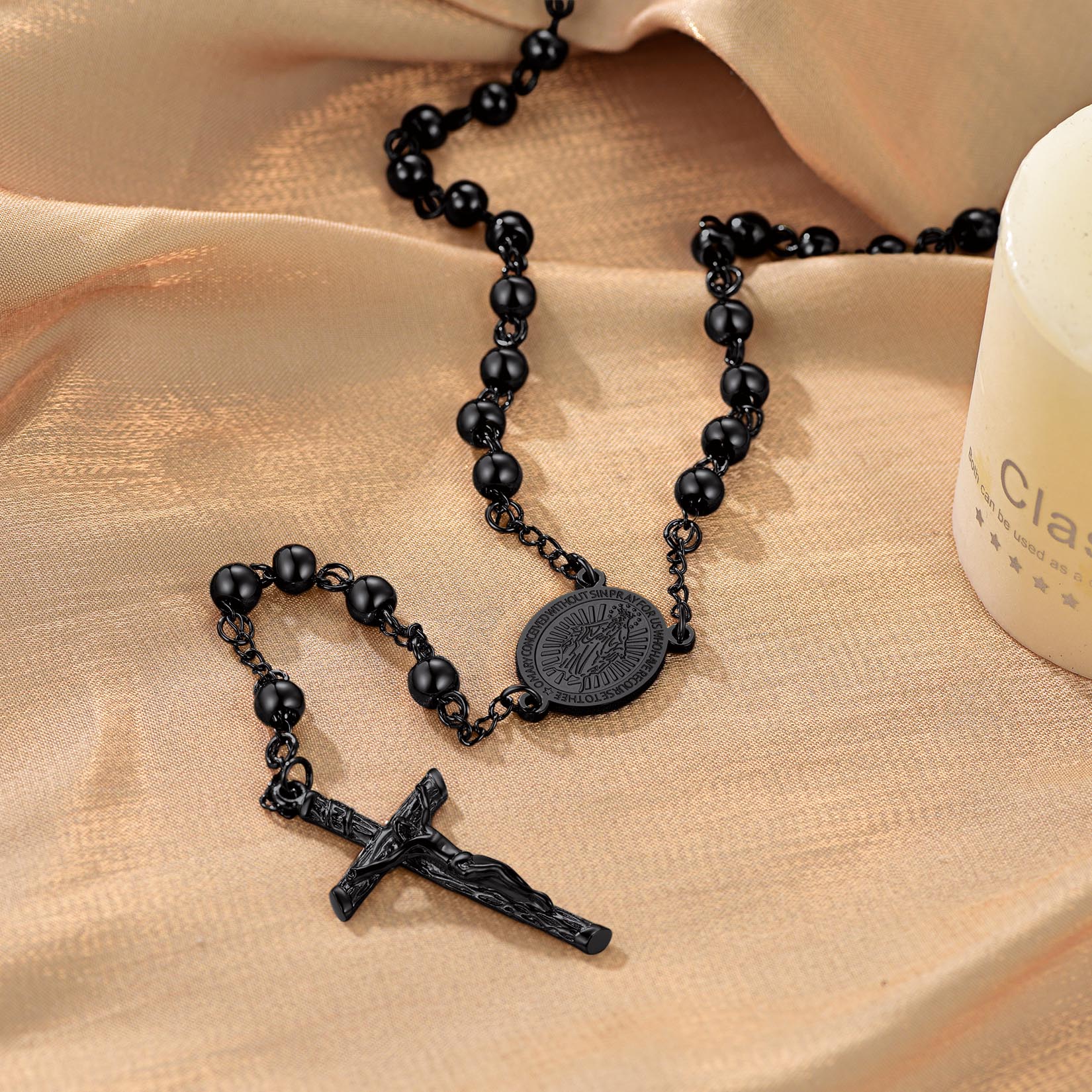 FaithHeart Virgin Mary Rosary Necklace for Women FaithHeart