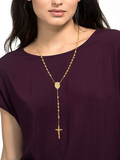 Catholic Virgin Mary Rosary Beads Cross Chain Necklace