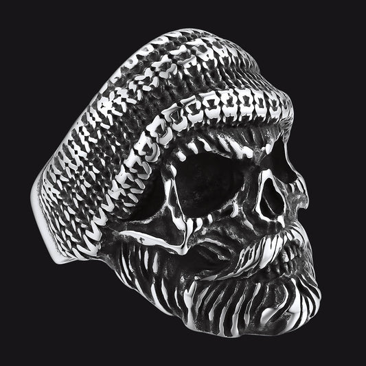 FaithHeart Skull Skeleton Stainless Steel Punk Biker Ring FaithHeart