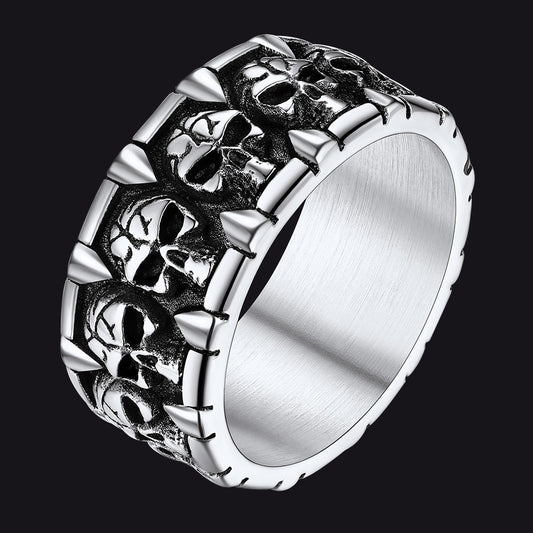 FaithHeart Gothic Skull Ring Stainless Steel Ring For Men FaithHeart