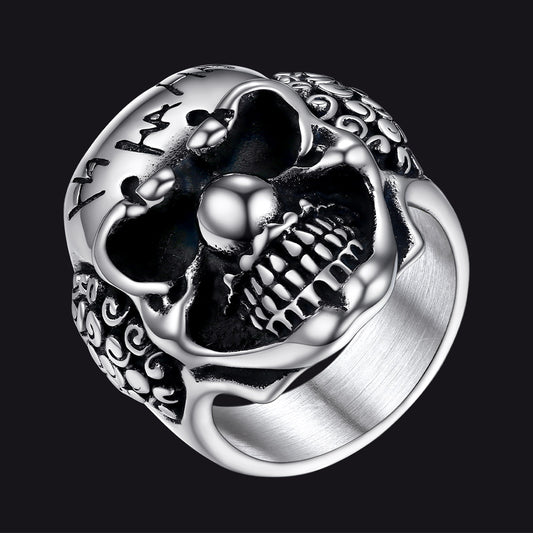 FaithHeart Gothic Joker Clown Skull Ring for Men FaithHeart