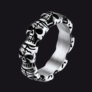 FaithHeart Punk Skull Statement Ring for Men Stainless Steel FaithHeart
