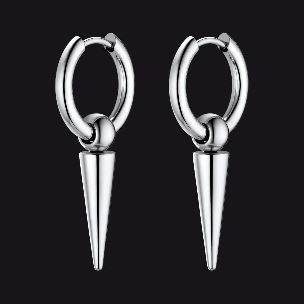 Long Spike Dangle Hoop Earrings For Men Women – FaithHeart Jewelry