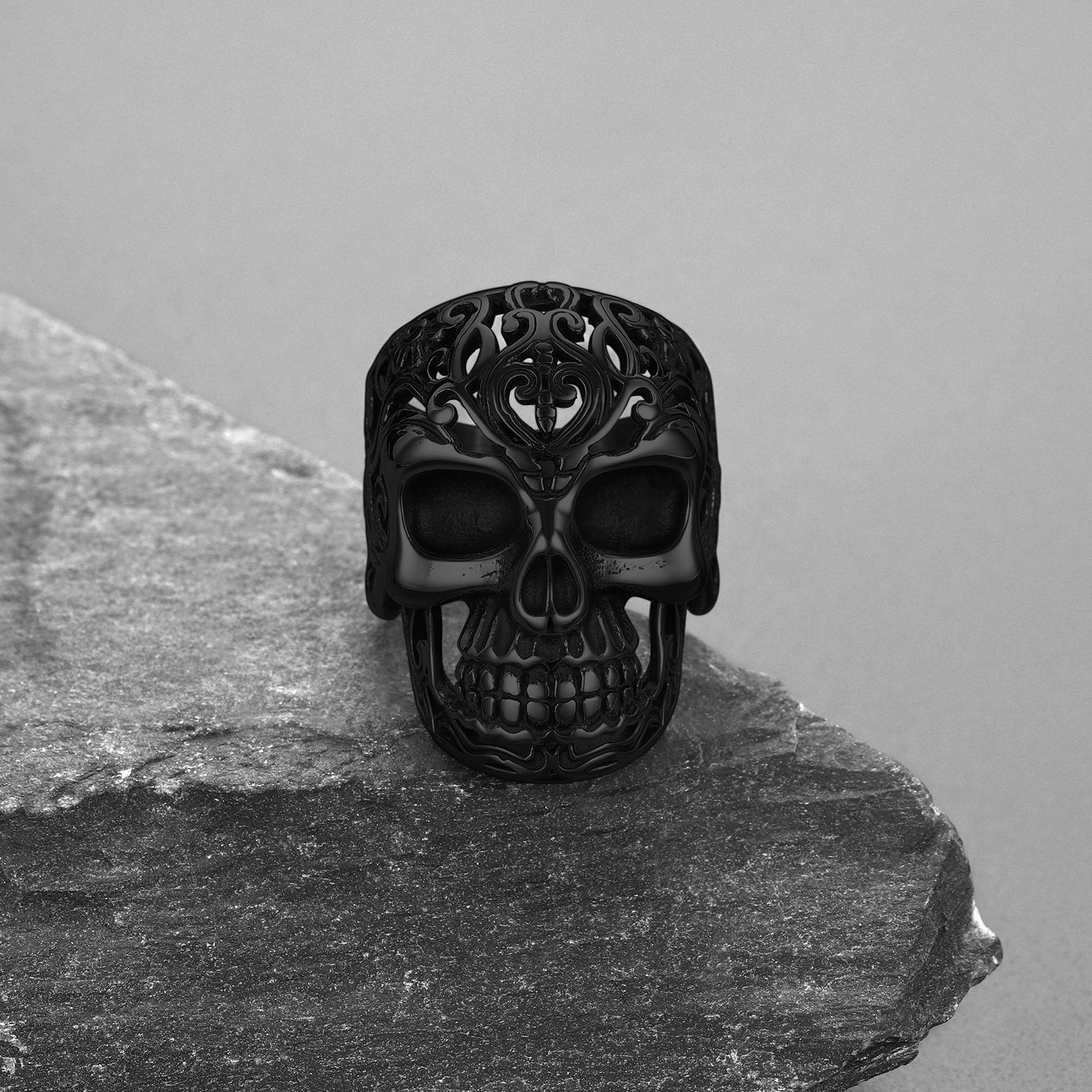 Punk Skull Hollow Sugar Ring for Men