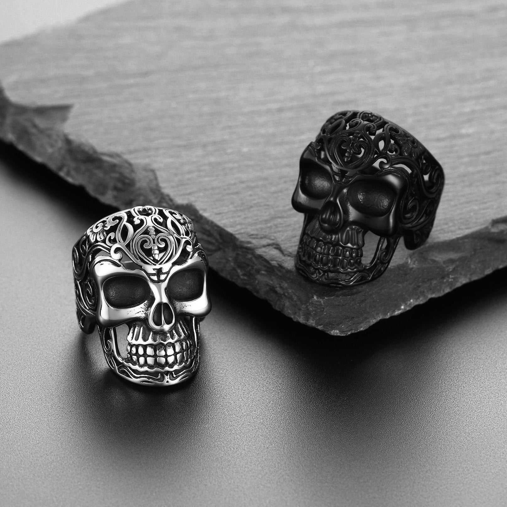 Punk Skull Hollow Sugar Ring for Men