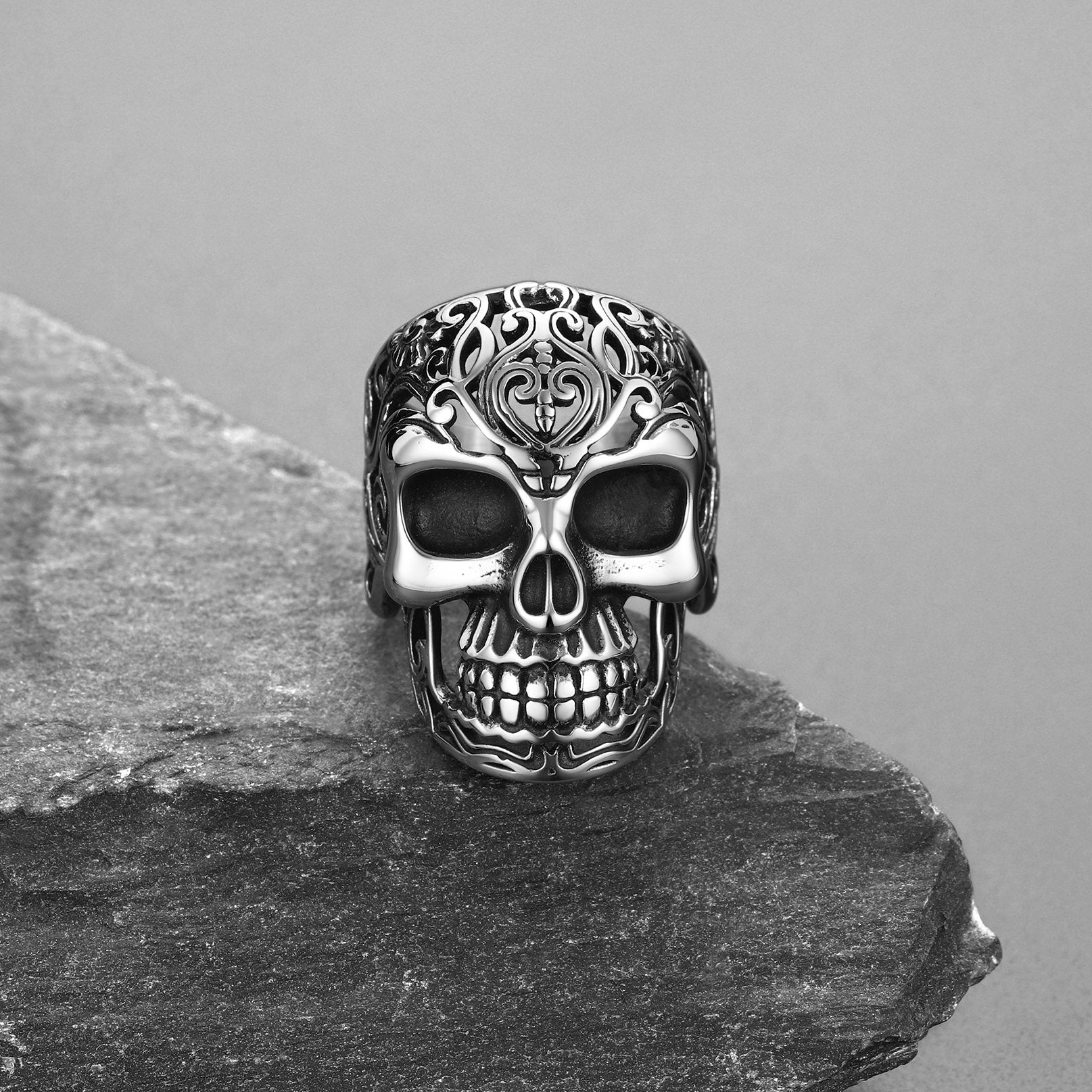 Punk Skull Hollow Sugar Ring for Men